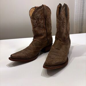 Shyanne Women's Western Cowgirl Cowboy Boots Square Toe Brown Leather Size 8.5 B